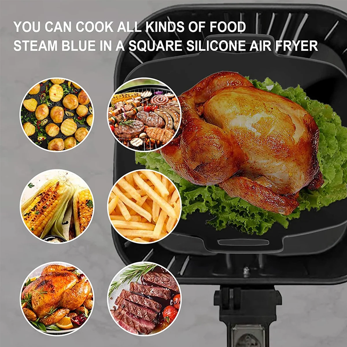2Pcs Air Fryer Silicone Liner  - đánh giá và giá Air Fryer Silicone Pot Liner