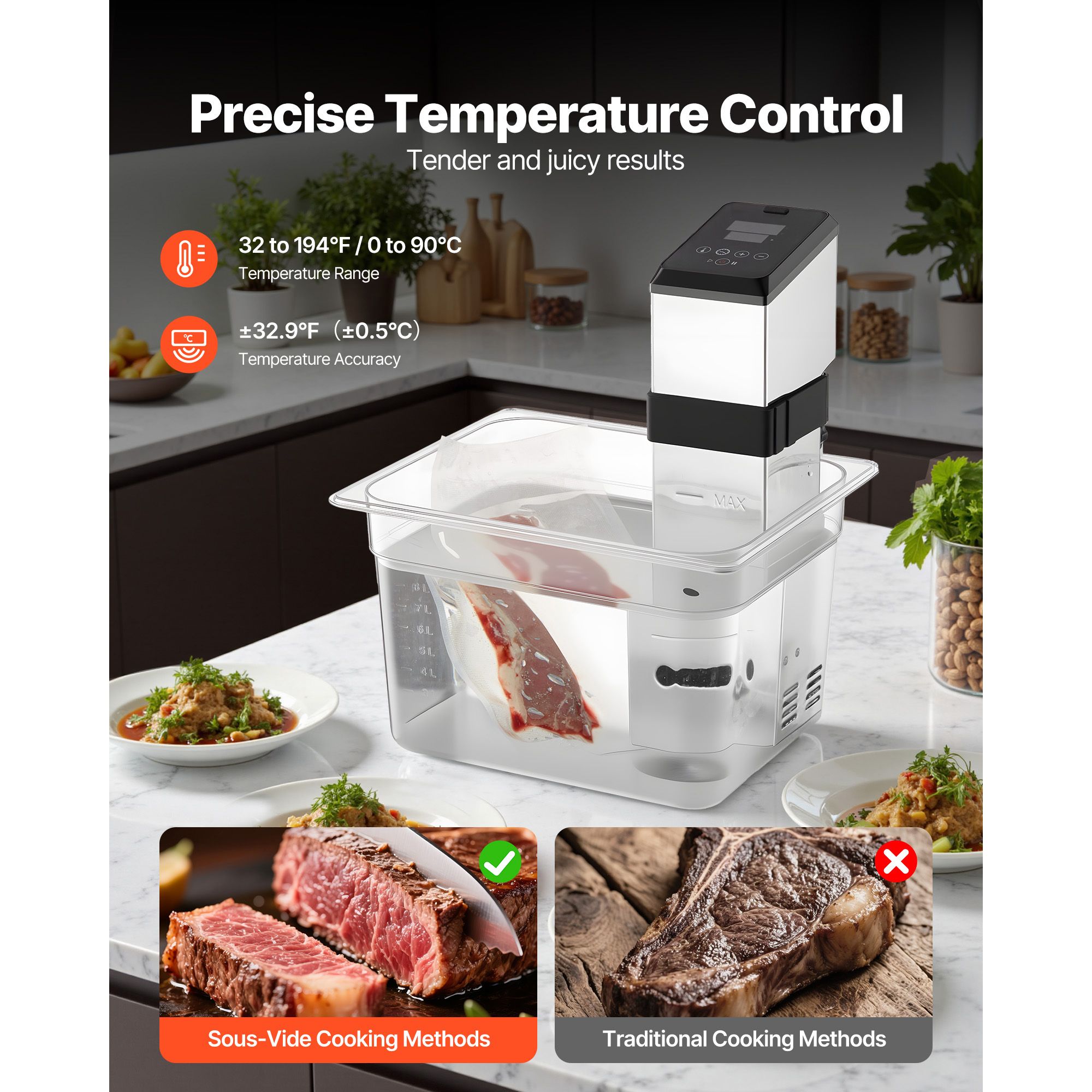1500W Sous Vide for Precision  - đánh giá và giá Digital Sous Vide Precision Cooker