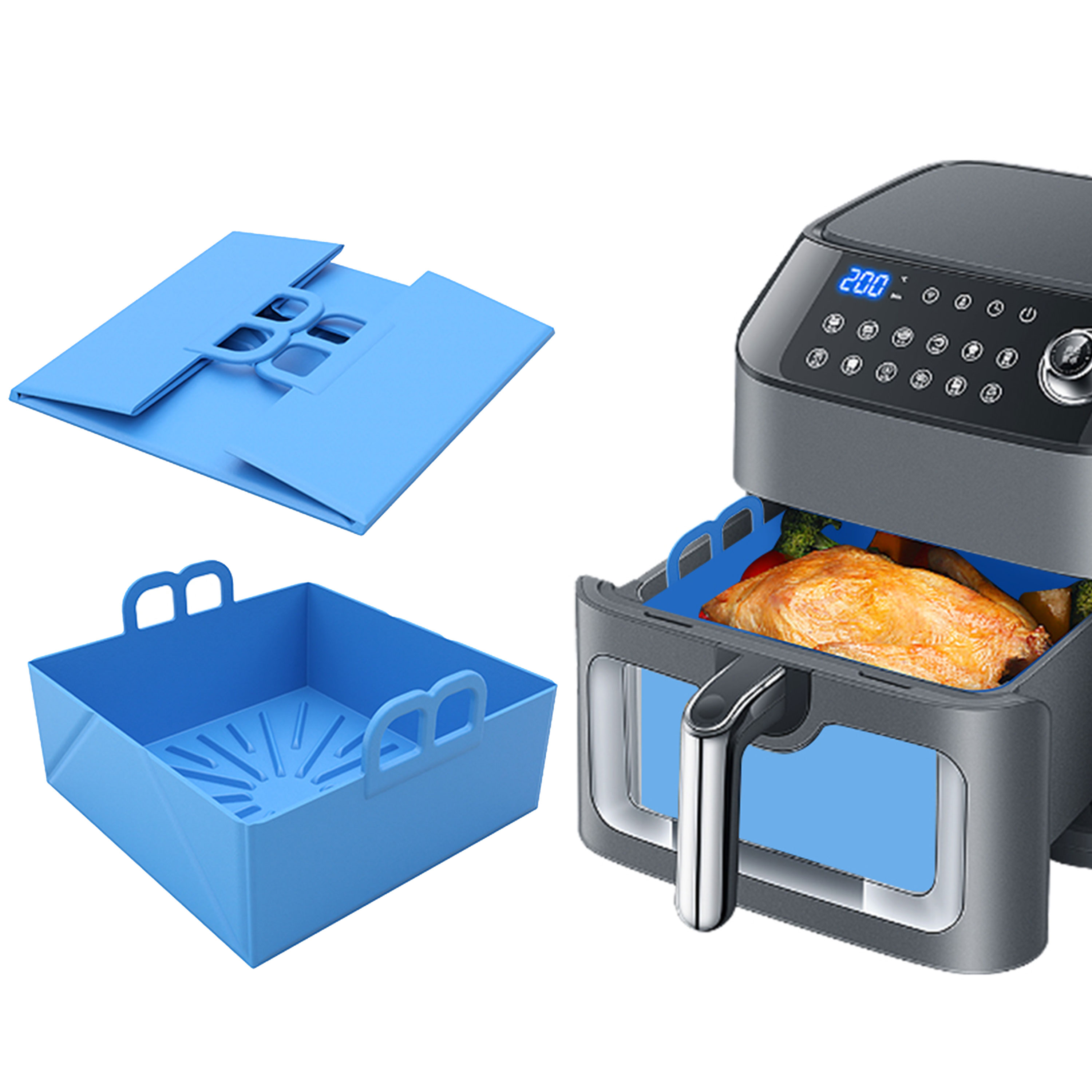 Folding Air Fryer Silicone Tra - đánh giá và giá Air Fryer Silicone Pot Liner