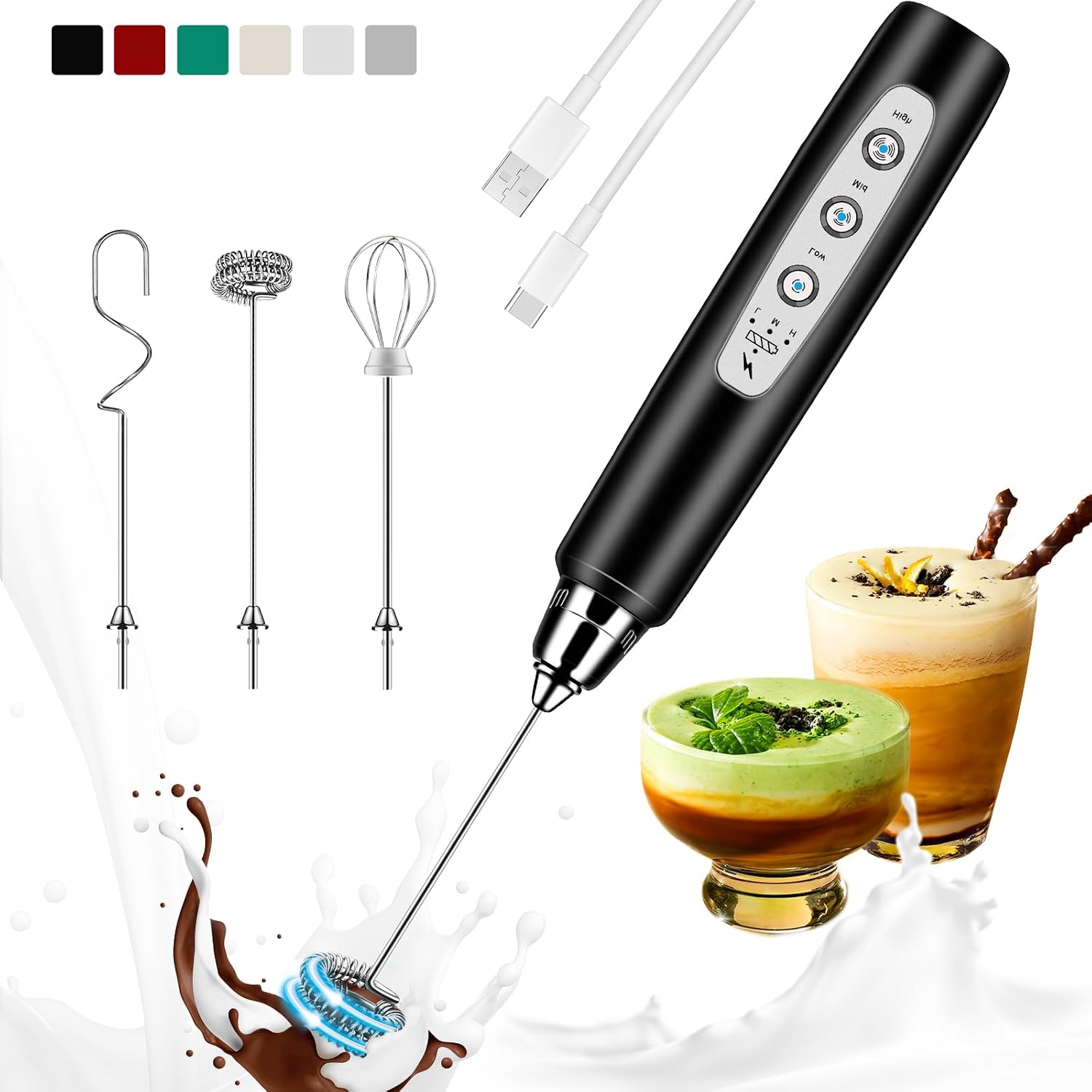 Rechargeable Milk Frother Hand - đánh giá và giá Electric Milk Frother Handheld