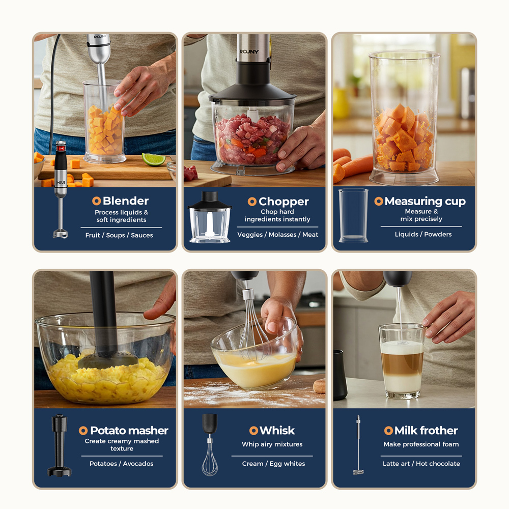 Electric Hand Held Stick Blend - đánh giá và giá Immersion Hand Blender Set