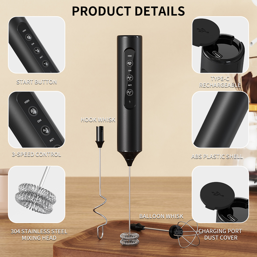 3 in 1 Electric Handheld Milk  - đánh giá và giá Electric Milk Frother Handheld