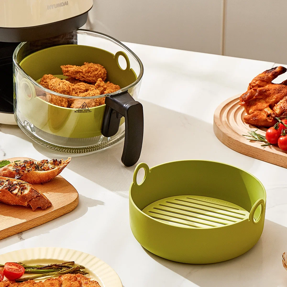 Round Air Fryer Liners Square  - đánh giá và giá Air Fryer Silicone Pot Liner