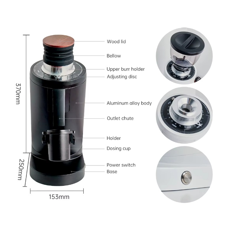 Professional DF83 Espresso Bea - đánh giá và giá Coffee Bean Grinder Electric