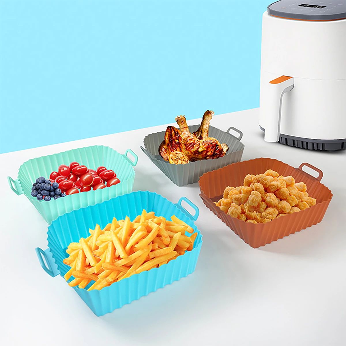 Silicone Fryer Mold Air Fryer  - đánh giá và giá Air Fryer Silicone Pot Liner